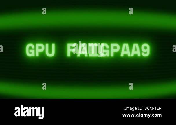 Old green CRT screen showing text GPU FAILURE! appearing in random ...