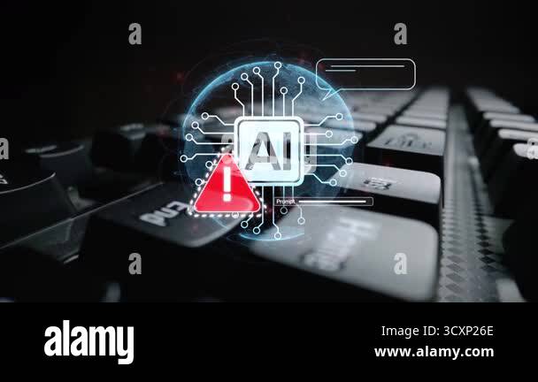AI interface showing prompt error warning and system alert. AI prompt ...