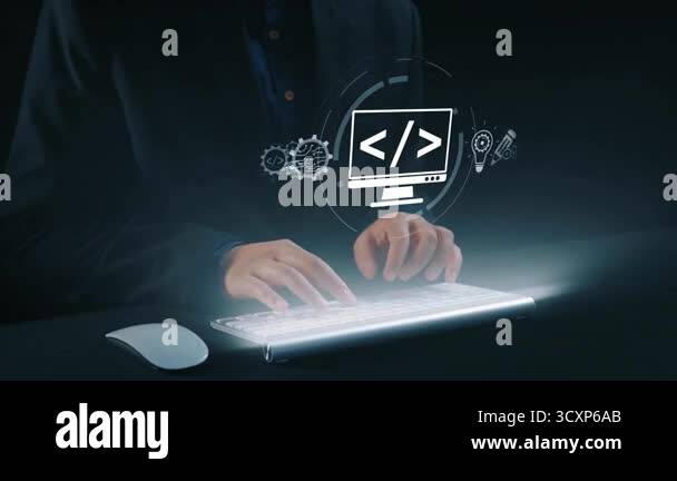 Modern Web Development Concept Featuring Coding Symbols Web