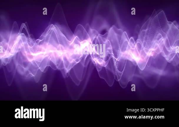 Seamless loop background with purple equalizer wave pattern and smooth ...
