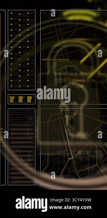 Lock symbol and cybersecurity animation over digital data and graphs ...