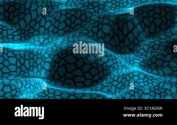 Wavy teal background with a mosaic-like network of irregular shapes ...