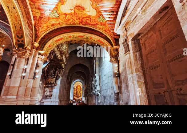 BRAGA Portugal 17 June 2025 Braga Cathedral Interior Reveals Gilded braga-portugal-17-june-2025-braga-cathedral-interior-reveals-gilded
