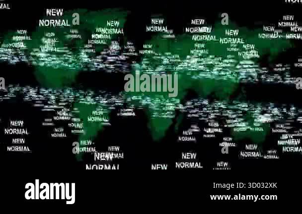 Global Map Of New Normal Message Across The World In Digital Style ...