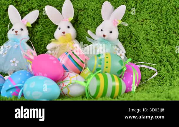 Close up video of Easter eggs with a bunny Stock Video Footage Alamy Close up video of Easter eggs with a bunny Stock Video Footage Alamy