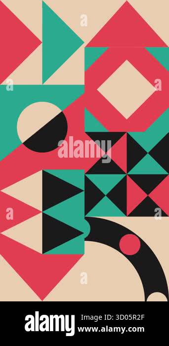 A dynamic vertical animation with abstract geometric shapes in a ...