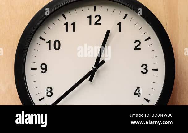 Time lapse video of a full 12-hour rotation of the hands of a classic ...