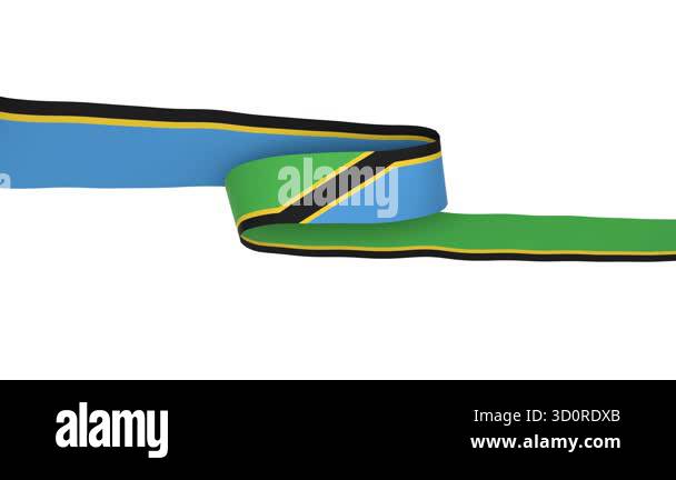 Animated Tanzania flag waving in the wind on a transparent background ...