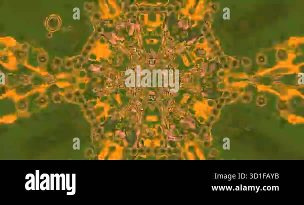 Dynamic shapes and patterns swirl in a vibrant tunnel loop, creating a ...