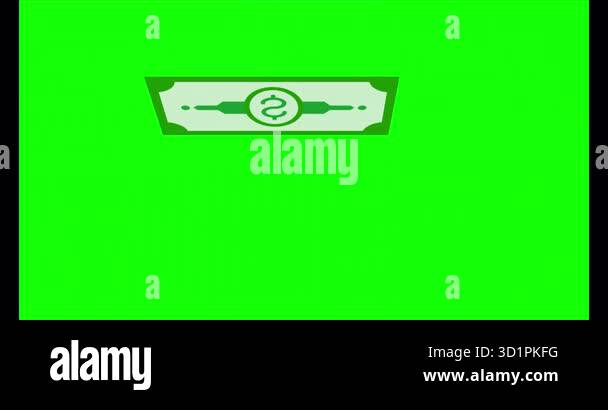 Paper Money Animated Icon Green Screen Animated Icon Stock Video