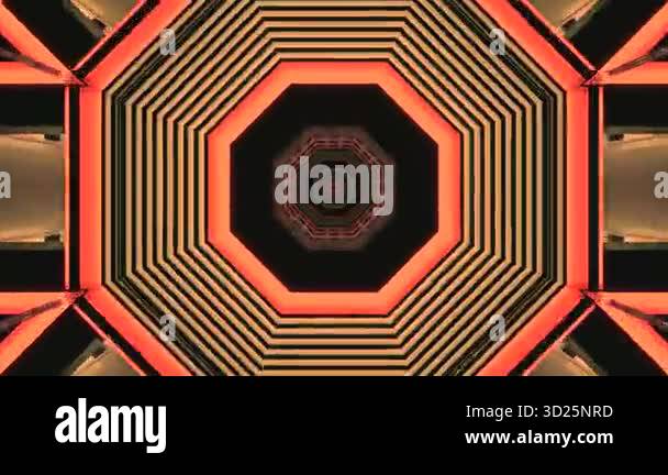 This animation showcases a seamless looping tunnel with hexagonal ...