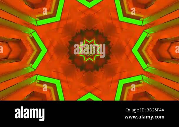 This seamless looping animation features a vibrant tunnel with shifting ...