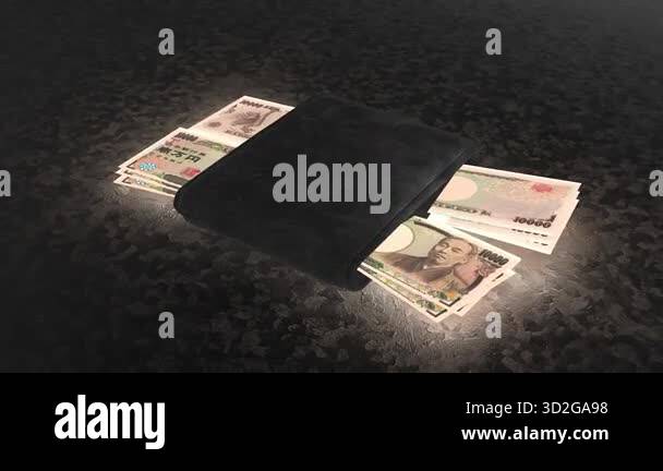 JAPAN 10000 YEN Wallet Glow Money Black wallet radiating light as ...