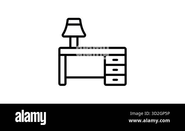A visually appealing animated icon showing study table setup Stock ...