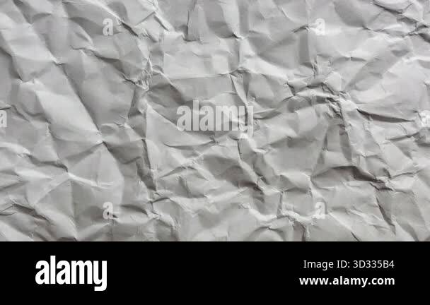 Crumpled white paper background texture animation, concepts, ideas, 4k ...