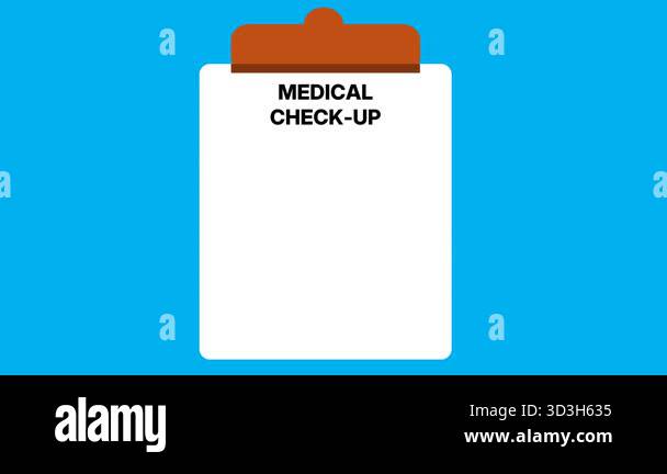 Animated Medical Check-up Checklist Completion on Clipboard for Health ...
