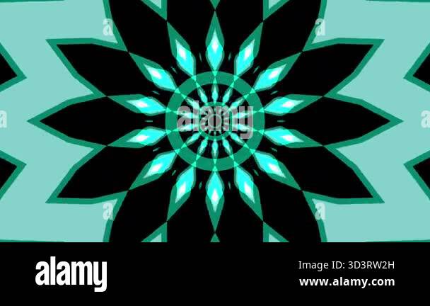 kaleidoscope background animation of abstract turquoise patterns on a ...