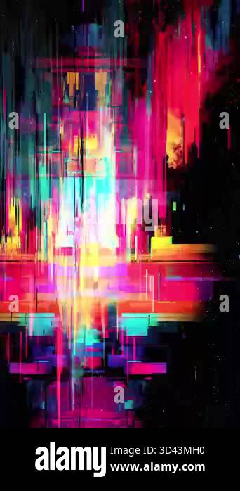 Modern tech distortion video effect background. High quality 4k footage ...