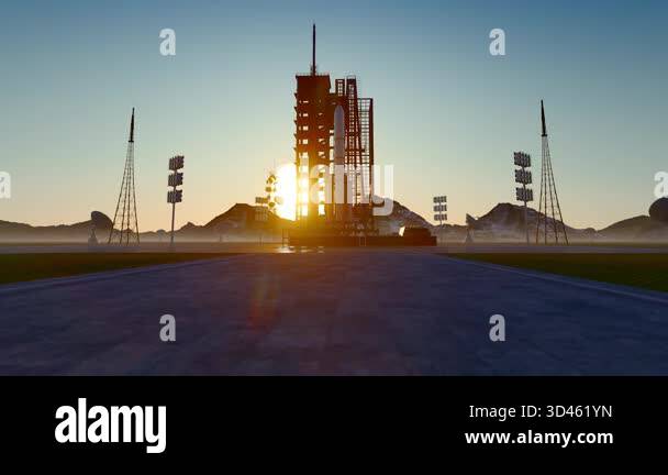 3d Animation Of Satellite And Missile Launch Bases Stock Video Footage