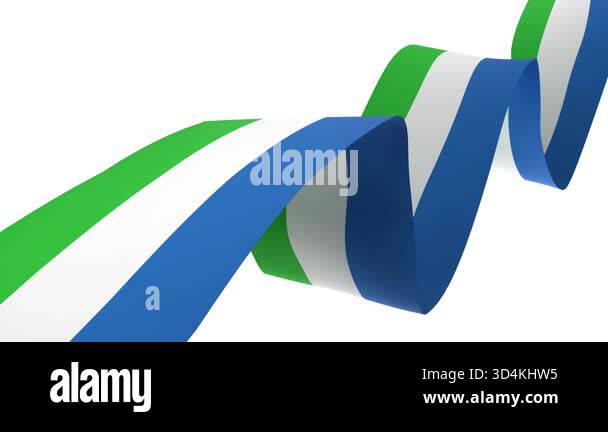 Animated Sierra Leone flag waving in the wind on a transparent ...