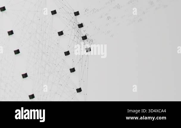 Closeup of Neural network model concept, LLM structure animation. AI ...