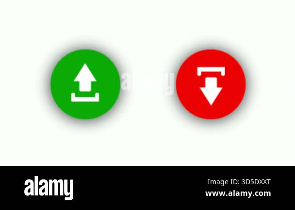 Green Up Arrow and Red Down Arrow Icons with Drop Shdadow Animation ...