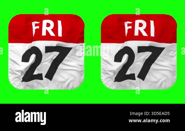 Eighth, 27th Friday Date Calendar Seamless Looping Squire Cloth Icon ...