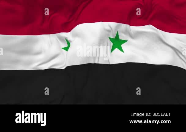 Syrian Arab Republic Flag Seamless Looping Background, Looped Bump ...