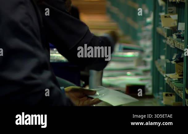 Postal Employees Sorting Mail in Postal Distribution Center, Workers ...