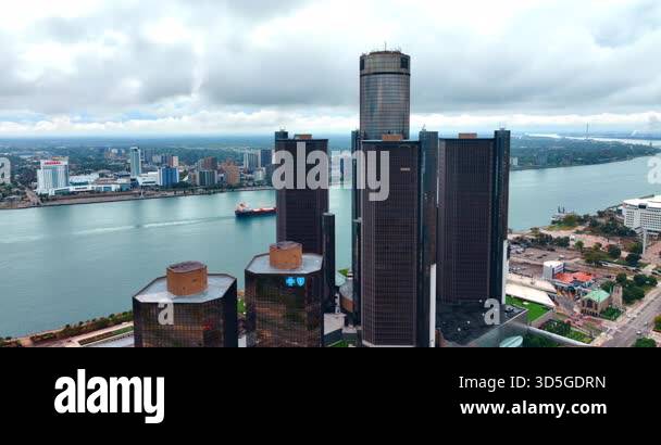 Detroit, USA, 28 July 2025: High-rise buildings of Renaissance Center ...