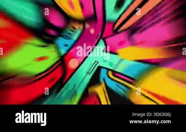 Looping Cartoon Image Looping cartoon tunnel animation in vibrant colors. Ideal for VJ shows ...