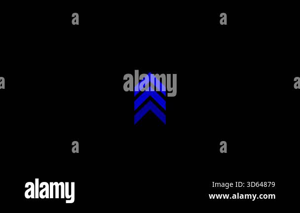Seamless looping upward directional arrow animation for visual guidance ...