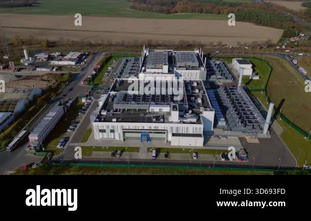 speed ramp hyper motion time lapse of a Data center Ai campus exterioir ...