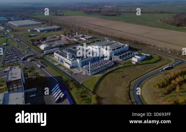 speed ramp hyper motion time lapse of a Data center Ai campus exterioir ...