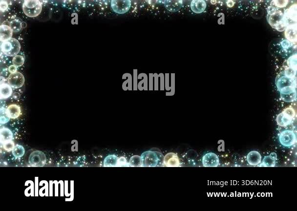 4K. Particles Frame Animation. Square and Circle Particle Border ...