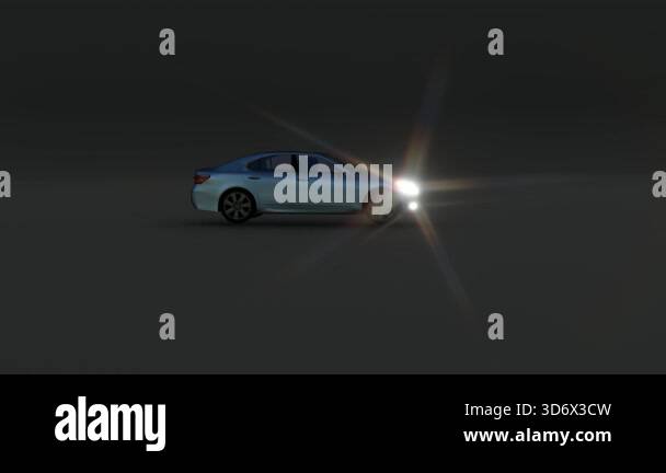 Led Animation Car Sedan Car with Bright Headlights Animation Stock Video Footage - Alamy