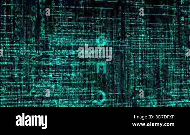 matrix data code falling animation abstract background, computer ...