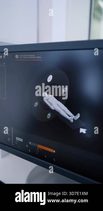 Kyiv, Ukraine, 2 August 2025: CT scan interface showing 3D patient ...