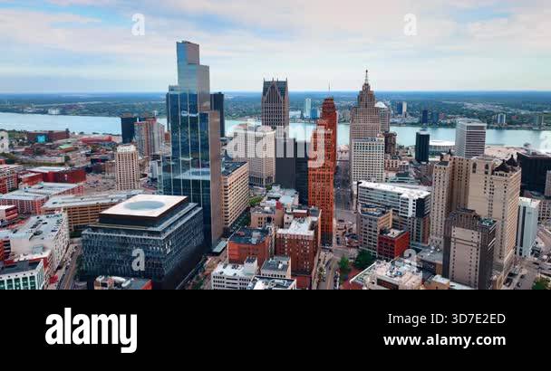 Detroit, USA, 28 July 2025: Varied cityscape of modern Detroit ...