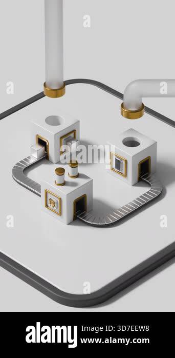 3D loop satisfying factory animation Stock Video Footage - Alamy