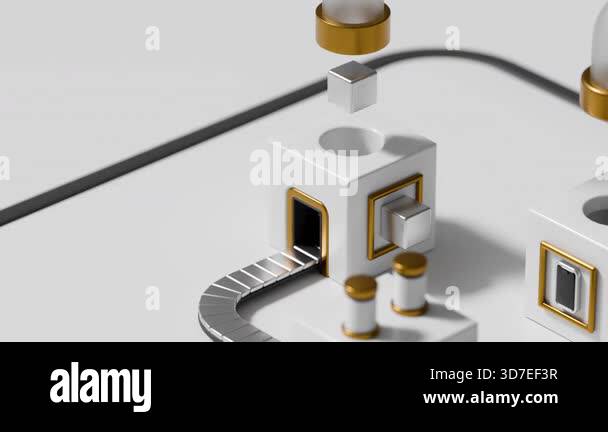3D loop satisfying factory animation Stock Video Footage - Alamy