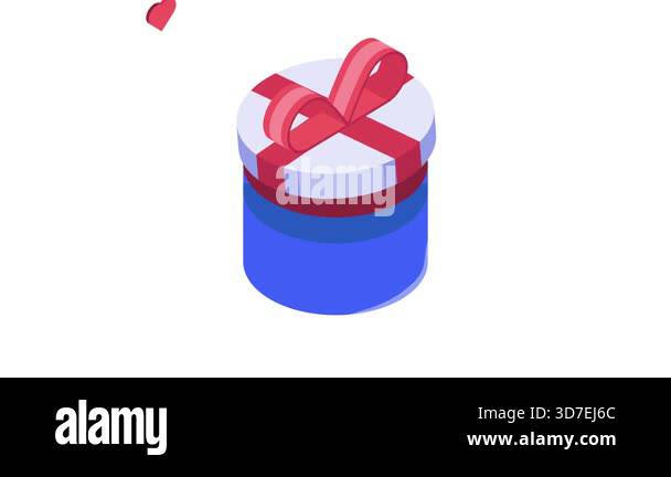 A beautiful wrapped gift box with decorative ribbon bow, an isometric ...