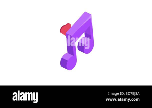 A simple music note icon animation representing melody, rhythm, and ...