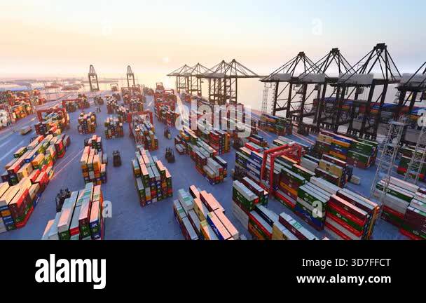 Container Port Management Container port management Stock Videos & Footage - HD and 4K Video ...