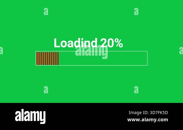green loading bar 20 percent building momentum with steady ticks and ...