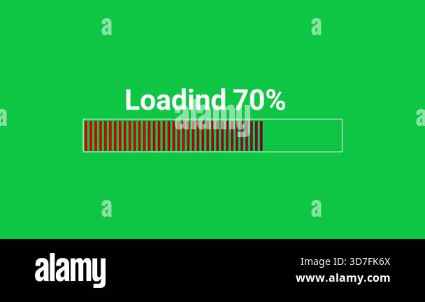 Loading With Tick green loading bar 70 percent accelerating surge with denser tick marks ...