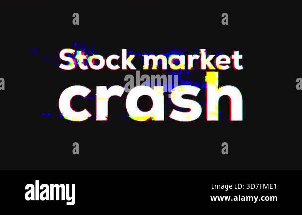bold yellow typography stock market crash on black background with ...