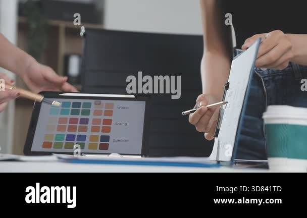 Close Up of a Businessman Working on Desktop Computer with Company's ...
