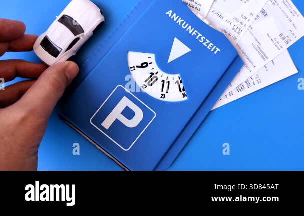 A parking disc, permit, or ticket for measuring time and paying ...