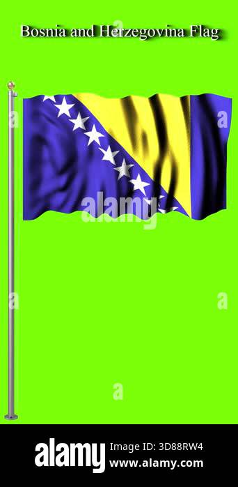 Bosnia and Herzegovina Flag 4K Animation High Resolution Patriotic ...